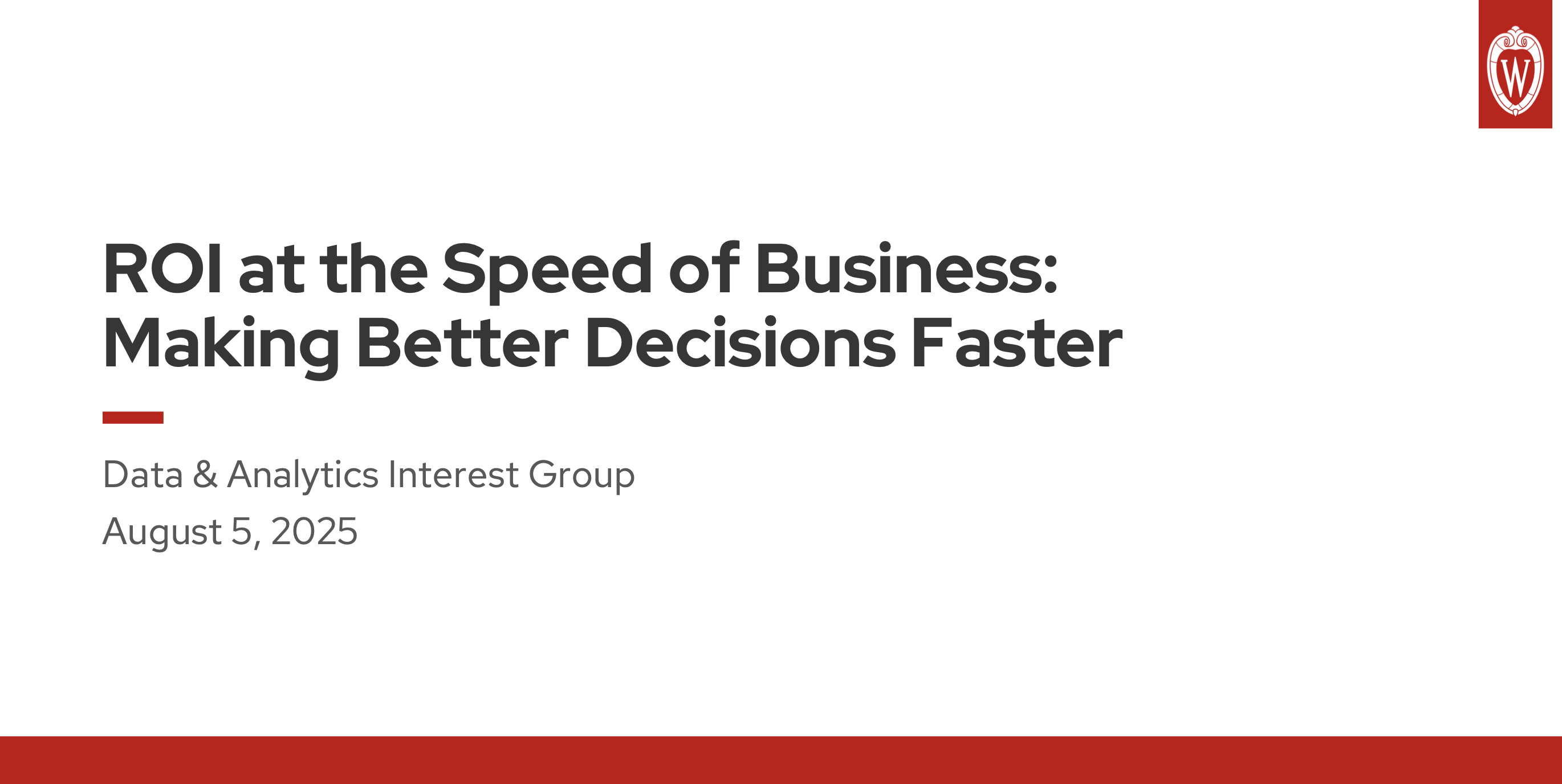 2. UWEBC Presentation Slides: ROI At The Speed of Business thumbnail